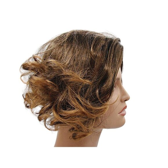 NEW Kanekalon Dark Brown Brunette Natural Flip Tail Wavy Curl Wig Japanese Fiber - Picture 4 of 12